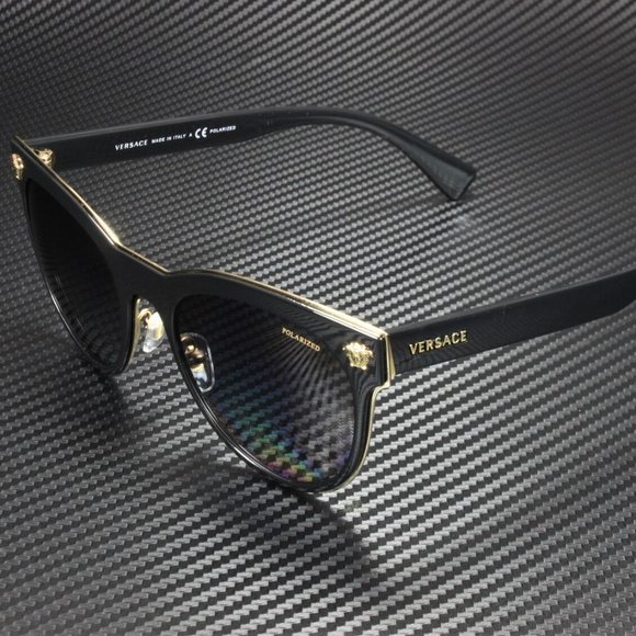 Versace Black Polarized Women's Sunglasses